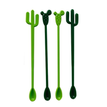 Creative cactus mixing spoon flamingo and other patterns multi-color cocktail coffee juice PS stir bar 6 pack