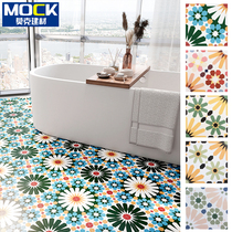 Little daisy flower bricks Nordic fresh green pastoral Sunflower restaurant bathroom balcony kitchen floor tiles