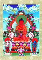 Western Three Holy Buddha portrait Amitabha Buddha Photo paper Plastic Buddha painting Buddha Bodhisattva Thangka Tantra