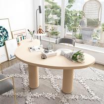 Nordic solid wood desk creative arc computer desk simple modern thinker table designer Workbench
