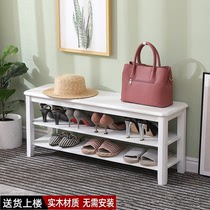 Full solid wood changing shoes stool minimalist economy type GENGUAN SHOE RACK HOME DOORWAY SEAT-STYLE LIGHT LAVISH STYLE CONTAINING SHOES CABINET
