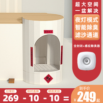 Cat fully enclosed cat litter box odor-proof sand passage oversized drawer light luxury green house toilet