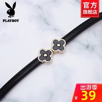 Playboy belt Lady ins Wind decoration with jumpsuit skirt trench coat suit sweater thin belt tide