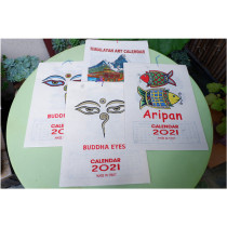 Odor groceries new 2021 calendar arrives in Nepal retro handmade alpine paper wall calendar Home decoration