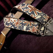 Guitar Strap Shoulder strap Widened folk thickened Retro fashion Black Luxury black and white guitar strap Professional universal