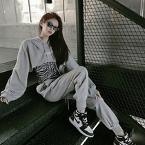 sandro moscoloni2021 autumn new fashion aged casual sweatsuit suit foreign style