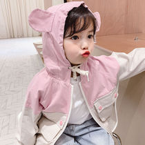 Girls  foreign style 2020 spring and autumn Parker clothes small baby Korean version Princess slim trench coat Net red big ear coat tide