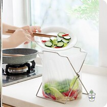 Simple bracket garbage rack garbage bag bracket foldable adhesive hook barbecue support household kitchen foldable iron rack