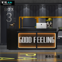 Industrial style retro cashier clothing barber shop counter Wrought iron personality fitness front desk corner custom bar