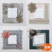 Fabric switch sticker wall sticker switch protective cover creative living room bedroom lamp socket decorative cover home Modern simplicity
