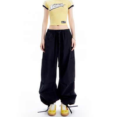 taobao agent APEA American retro hot girl wide -legged pants heavy work design sense niche niche straight loose foot casual pants j