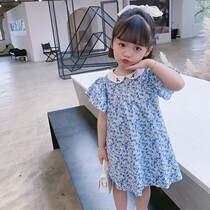 Little childrens clothing beach dress girl flower skirt childrens foreign style dress baby princess dress 2021 summer New