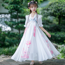 Hanfu girls summer clothes Chinese style super fairy quality little girl skirt childrens summer costume Tang dress dress