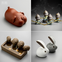 Tea Toy Accessories Chinese cute small tea pet purple sand peanut character tea Play tea table tea art basin