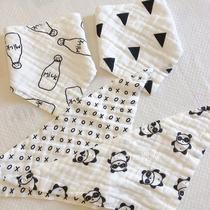 4 Strips ~ ins Nordic gauze New baby Triangle Towel Scarf for anti-spitting milk enclosure Men and women Baby Saliva scarves