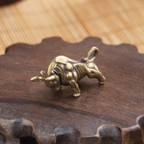 Antique antique bronze bronze bull ornaments open Cow Bull strength pure copper small ornaments solid brass casting old bag New