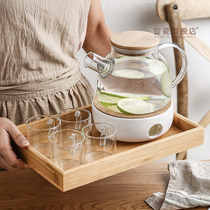 High borosilicate high temperature resistant glass herbal tea set set Japanese tea pot Cold water pot Filter kettle Tea set with bracket