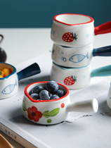 Sherry ceramic belt mini milk pot small milk pot milk cup milk jar with handle milk cup sauce dish coffee utensils