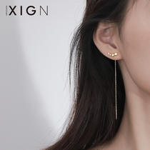 XIGN Stars Ear Line Pure Silver Long current Sear nail small crowdcast Earrings 2021 New wave ear decoration female summer 2022