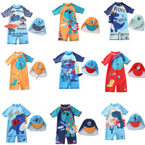 2021 new childrens swimsuit one-piece boy middle and small children cute baby boy swimsuit male baby swimsuit tide