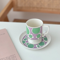  Baiyu flower graffiti butterfly ear mug Milk cup couple retro vintage cup and saucer set goblet
