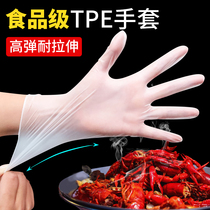 Disposable gloves pvc catering transparent film kitchen thickened TPE plastic wholesale eating lobster food grade commercial