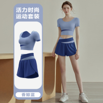 Yoga suit women summer thin cup fitness wear thin shorts professional training morning running speed dried dress
