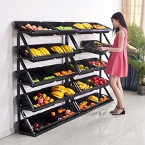 Customized supermarket fruit and vegetable shelves commercial fruit and vegetable storage display rack convenience store dedicated creative multi-layer