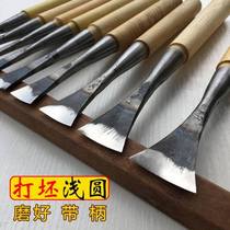  Tool opening hand chisel Old woodworking chisel old goods handmade special steel chisel wood digging round digging hole playing front steel