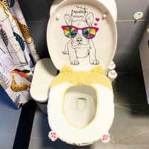 Toilet sticker cartoon Cartoon Waterproof Sticker Toilet Creative Cool Dog Personality Toilet decorated with self-adhesive removable