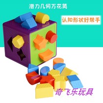 Geometric shape cognitive pairing of blocks children early teaching toy baby Cicele baby graphic six-sided box