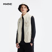 MXDC joint lamb cashmere vest men 21 autumn and winter new casual wild warm outside with stand collar coat men