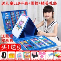 Childrens drawing tools childrens painting color pen crayons watercolor combination set brush painting set set box set set set
