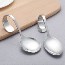 Stainless steel curved handle round spoon creative cooking plate spoon curved handle spoon curved handle tip spoon variable heart shaped spoon