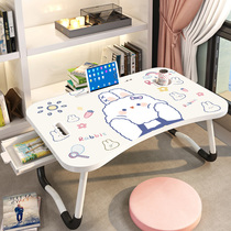 Bed folding table room bed small table ins Wind desk bedroom girl warm student dormitory computer desk