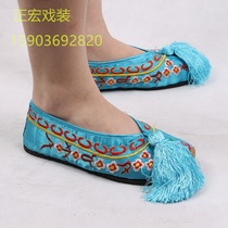 Peking Opera Opera Color Shoes Woman Flat flat embroidered shoes Children Fudan shoes Miss Bride Shoes Dance Ancient Dress Shoes Embroidered Color Shoes