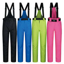 Ski pants men thick veneer winter outdoor Korea Waterproof warm windproof strap plus size couple ski pants women