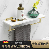 Nordic Marble Bathroom Shelve Wall-mounted Light Lavish Gold Bath Towel Rack Toilet Shower Shelf storage rack