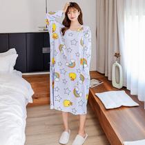 Spring and summer night dresses loose female fat mm plus fat plus size 200 kg extra large size pregnant women long pajamas home clothes