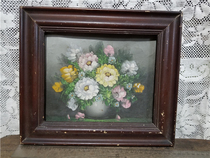 European oil painting hanging painting hand-painted flower solid wood frame 12