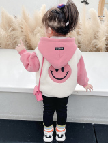 Korean girls winter suit new children Foreign style fashionable girl baby plus velvet thickened autumn and winter clothes three sets