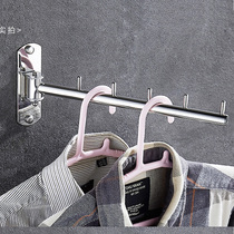 Punch-free stainless steel folding invisible clothes rack wall-mounted simple clothes rack Household balcony indoor clothes drying artifact