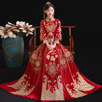 Xiuhe clothing bride summer thin large size fat MM wedding dress Chinese wedding dress female pregnant woman Hexiu suit summer
