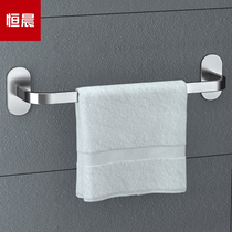 Punch-free 304 stainless steel towel bar toilet Single-bar hanging bar Bathroom Shelve Wall-mounted Hair Towel Rack