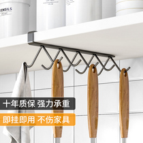 Kitchen hook rack nail-free and seamless hanging storage rack spatula rack spoon cup rack cabinet lower rack