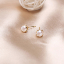 Summer natural freshwater pearl earrings womens 2021 new light luxury high-end sense earrings simple small earrings trend