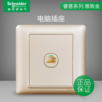 Schneider switch socket panel Ruiyi elegant Jin household type 86 super class 5 computer network cable socket