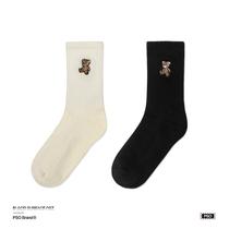 PSO Brand bear embroidery socks trendy Brand stockings mens spring summer thin fashion stockings