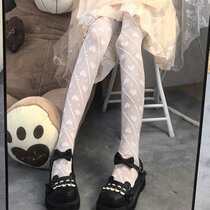 Japanese Lolitas sweet love bottomed Socks striped bow pantyhose printed stockings college style jk socks thin