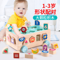 Baby puzzle force Early education building blocks matching shapes 1-3 and a half years old boys and girls 2 brain enlightenment large particle toys